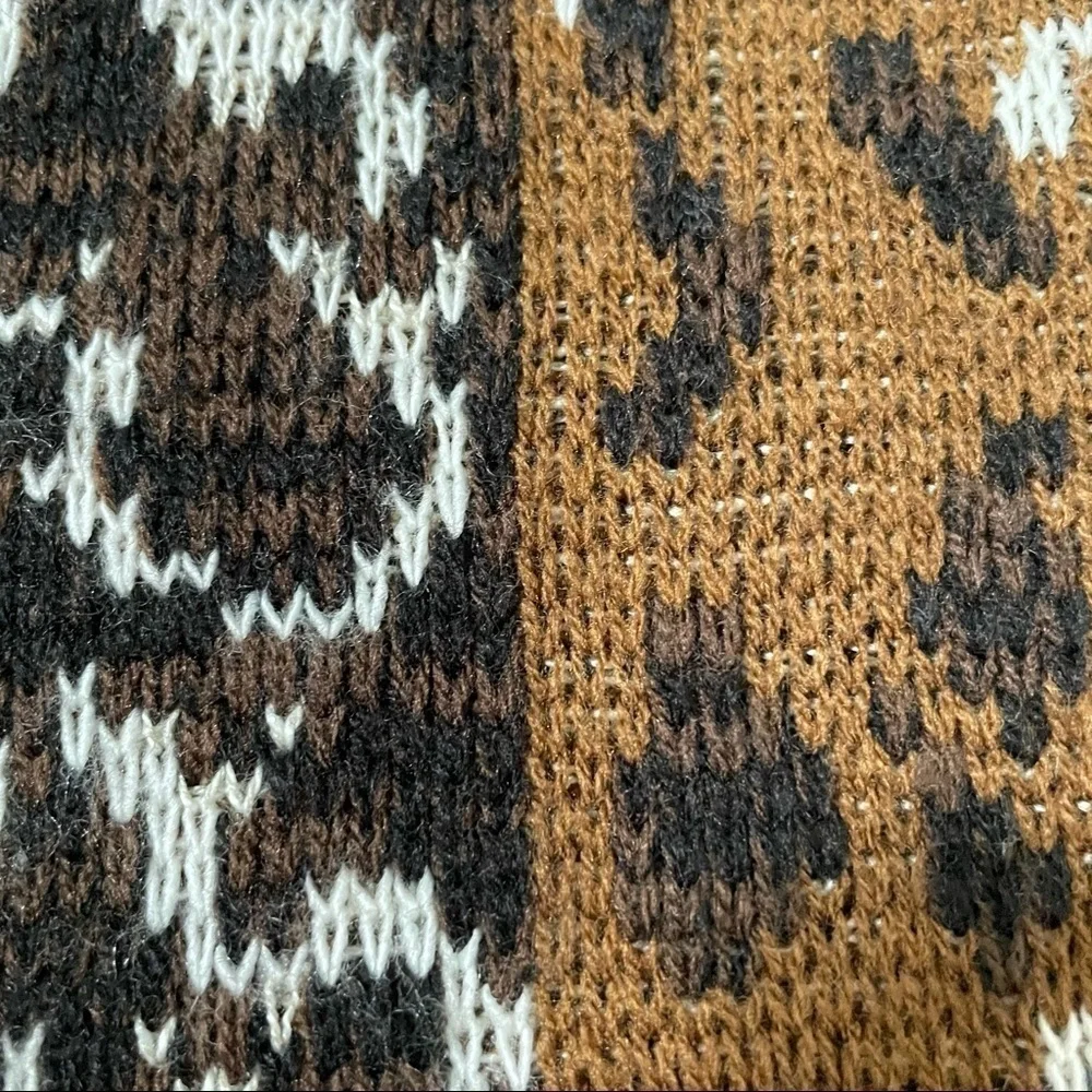 Vintage Colter Bay Mixed Pattern Longline Open Front Cardigan Sweater Large XL